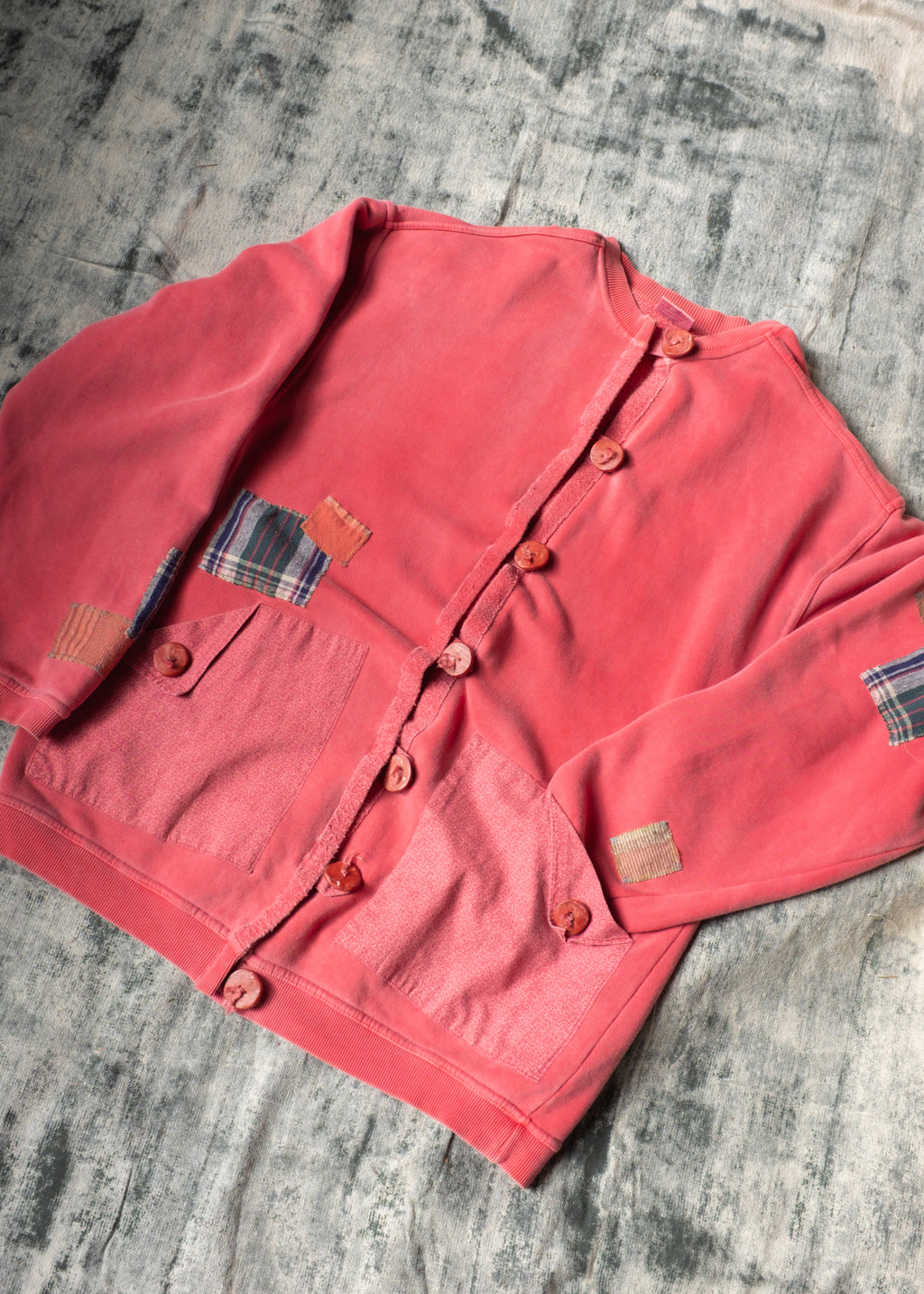 Pink Cardi Sweatshirt w Patchwork