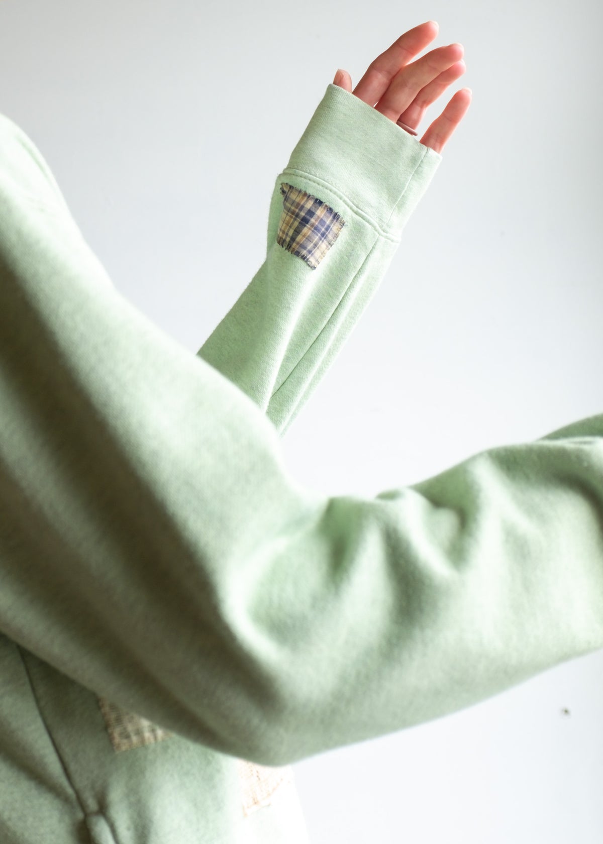 Green Overdye Quarter Zip Sweatshirt