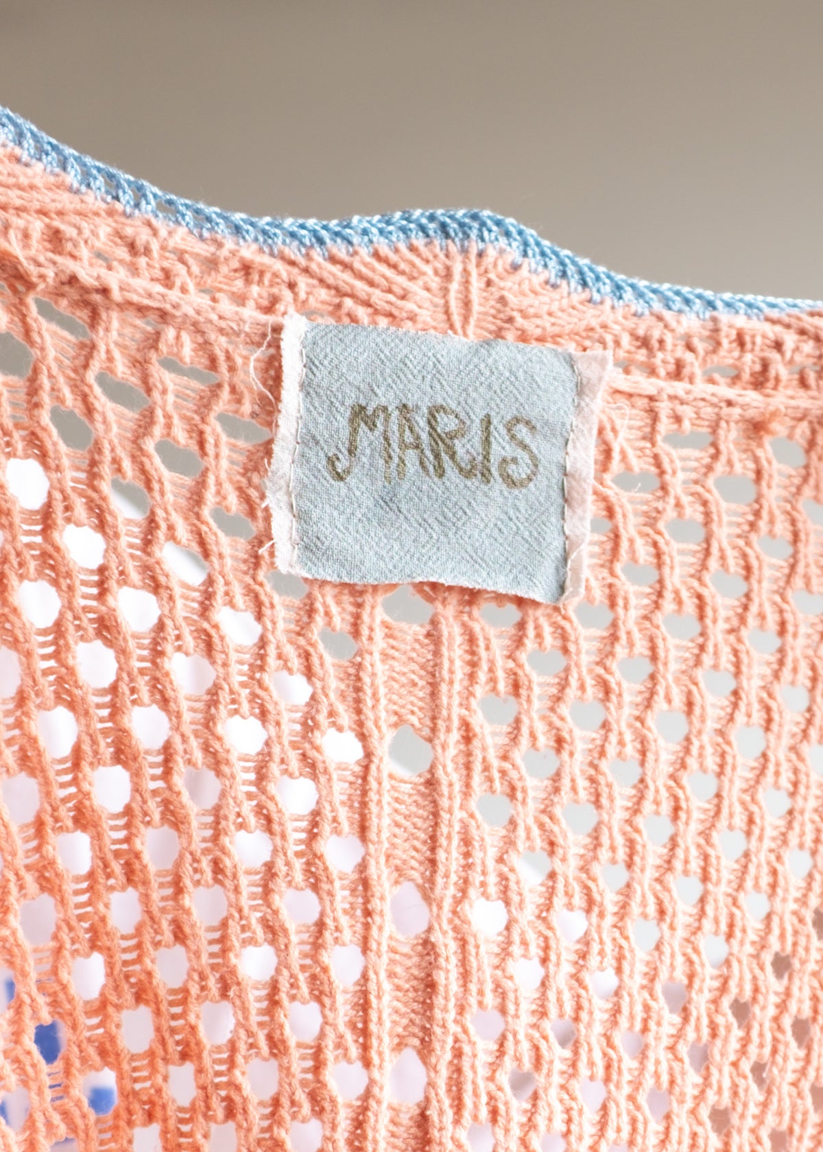 Coral Knit Cardigan w Crochet Trim