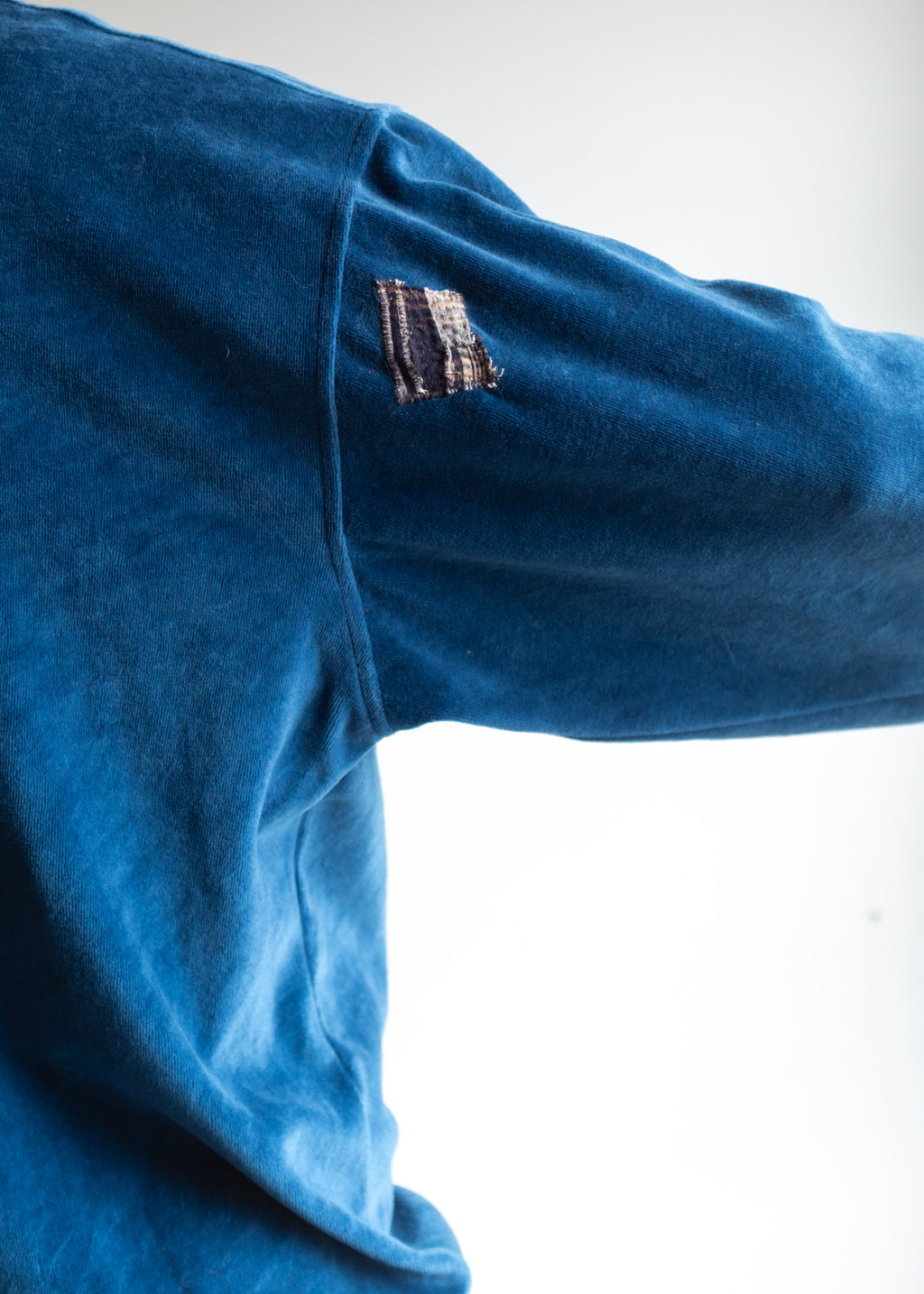 Blue 3 Button Velour Top w Star Patch