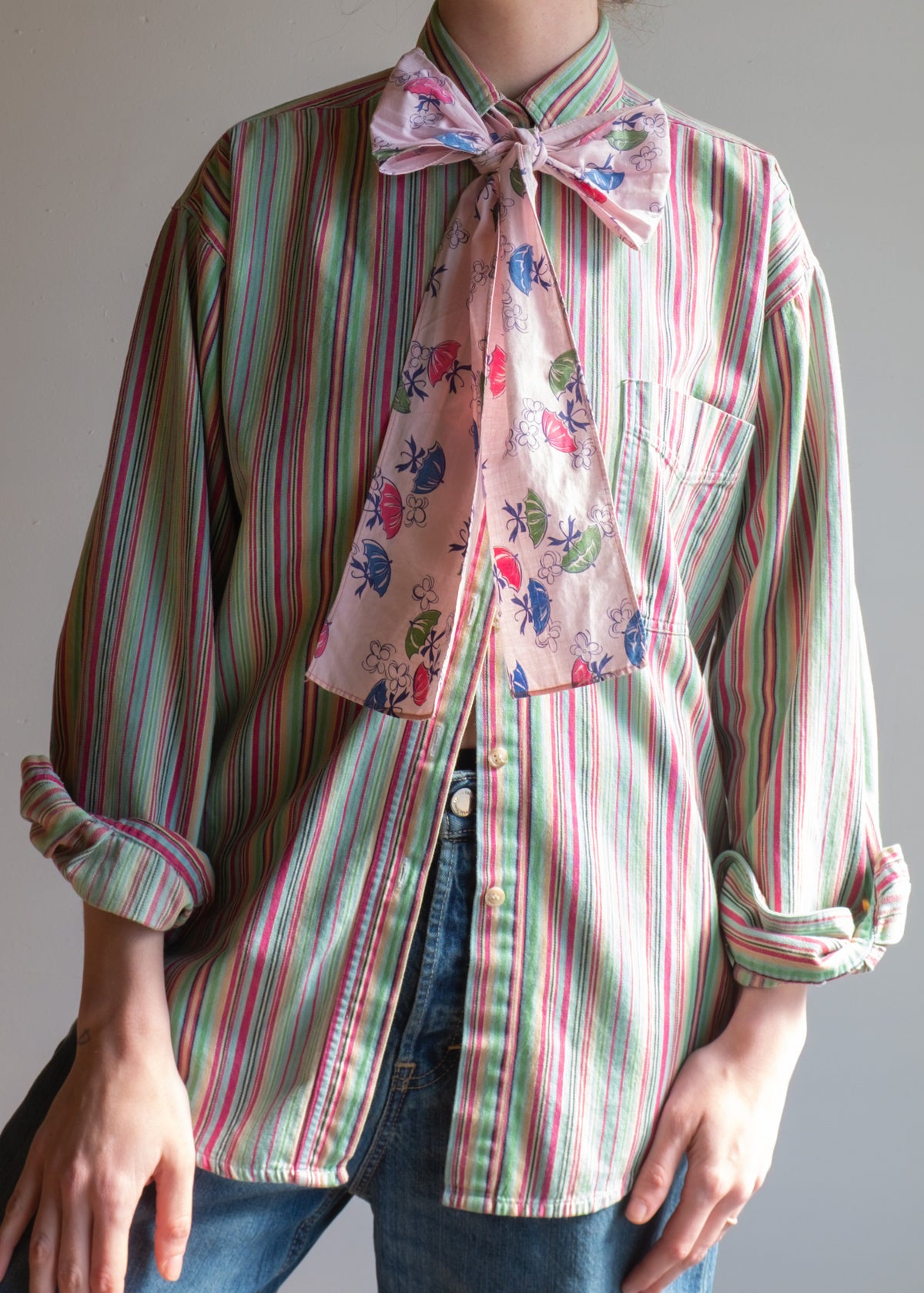 Overdyed LS BU w Apron Bowtie