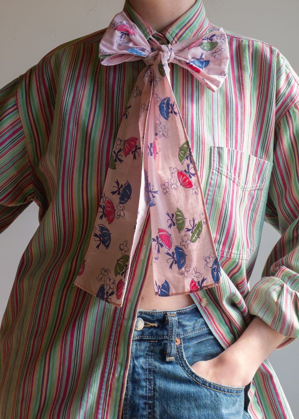 Overdyed LS BU w Apron Bowtie
