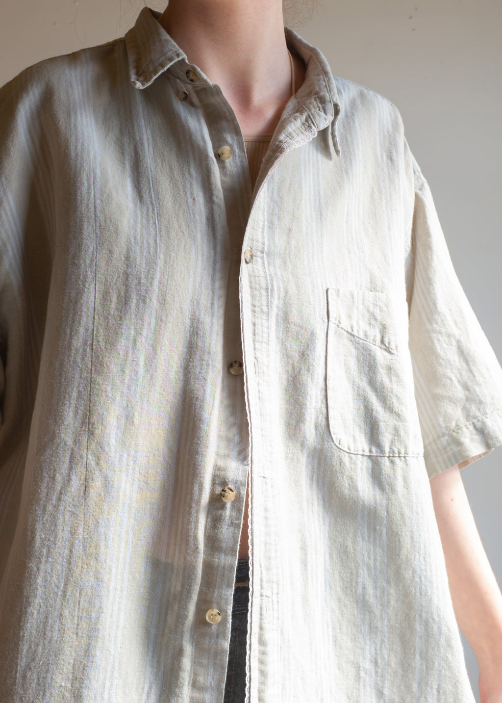 Overdyed Blue/Grey SS BU Trim up center