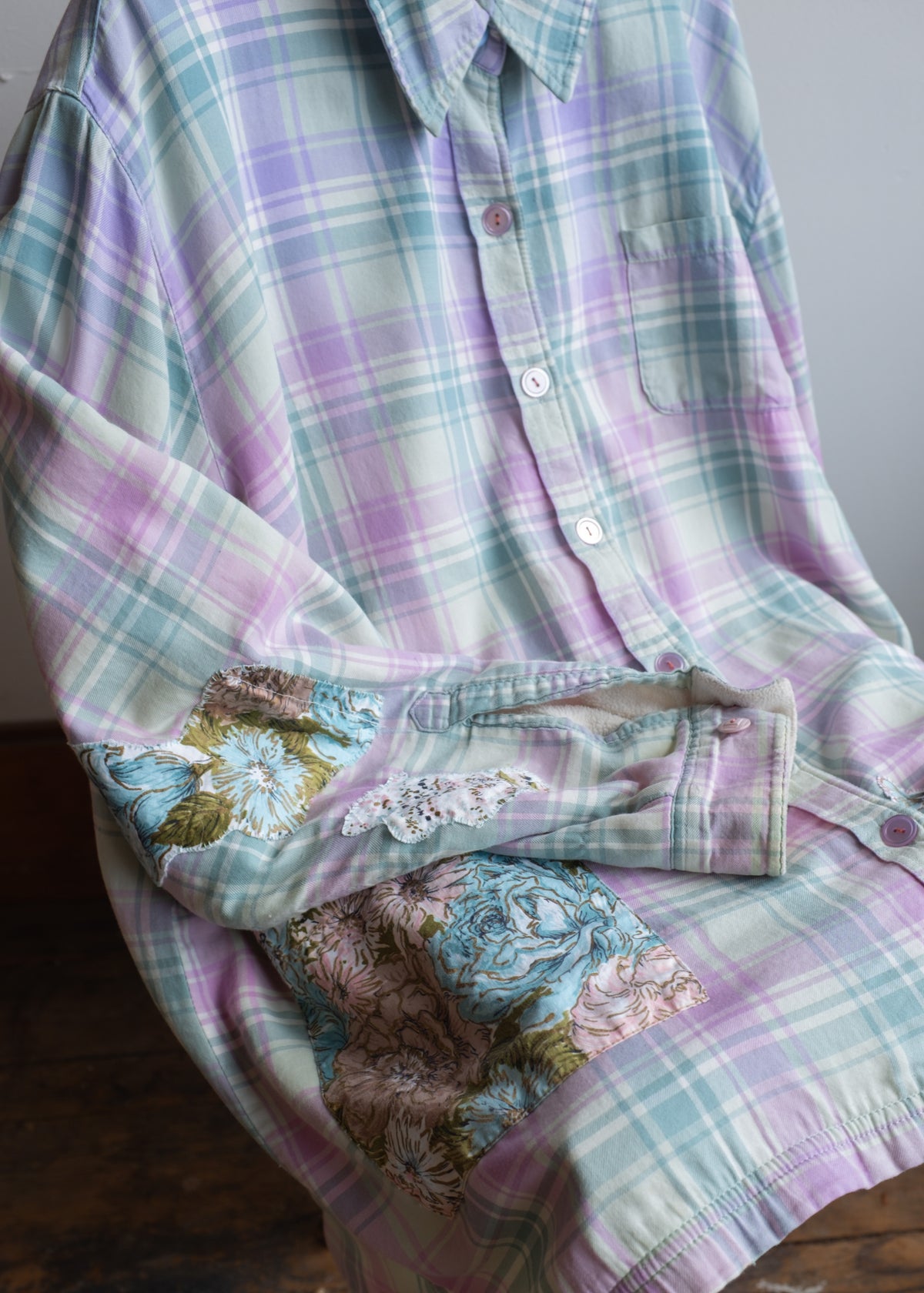 Purple/Green LS Fleece Lined Flannel