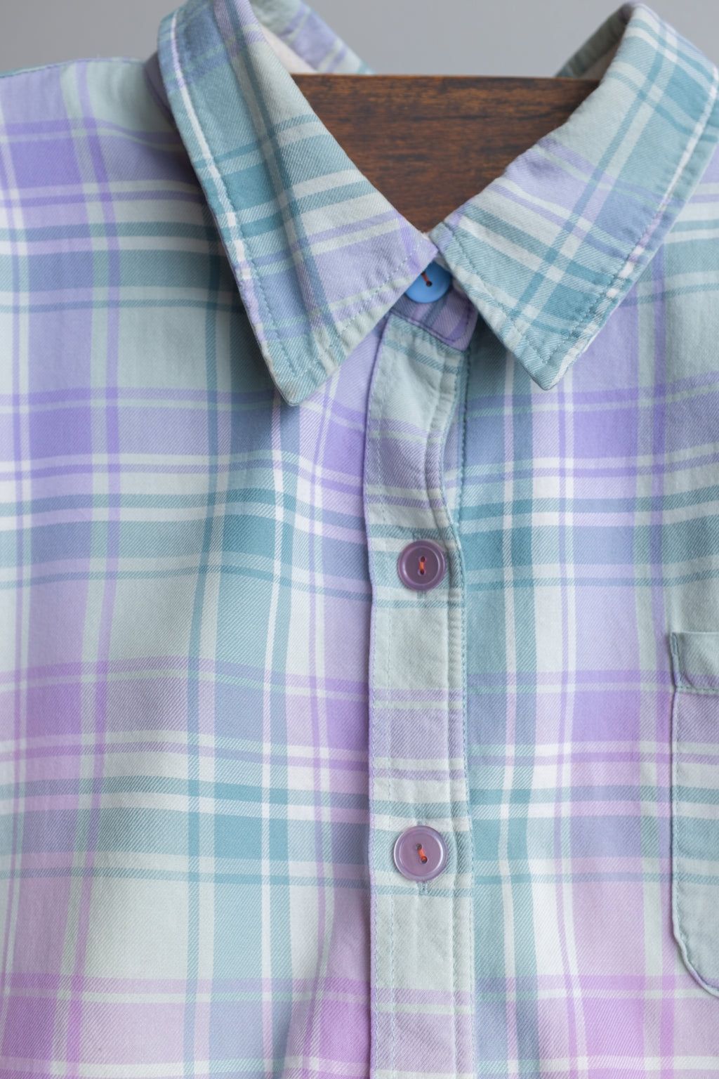 Purple/Green LS Fleece Lined Flannel
