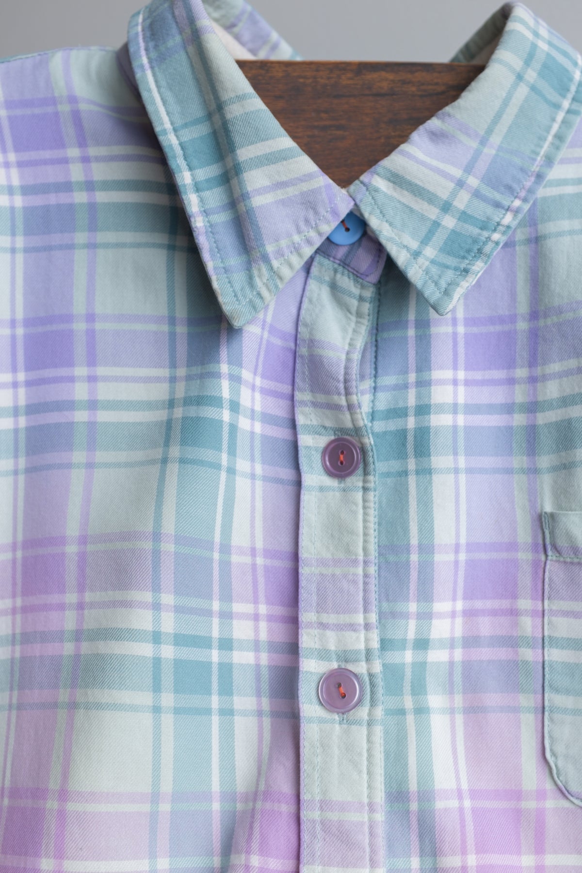 Purple/Green LS Fleece Lined Flannel