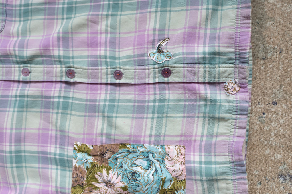 Purple/Green LS Fleece Lined Flannel