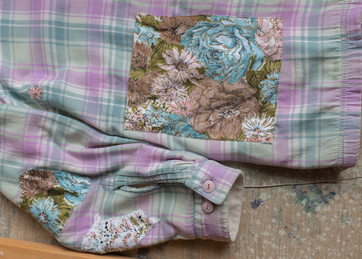 Purple/Green LS Fleece Lined Flannel