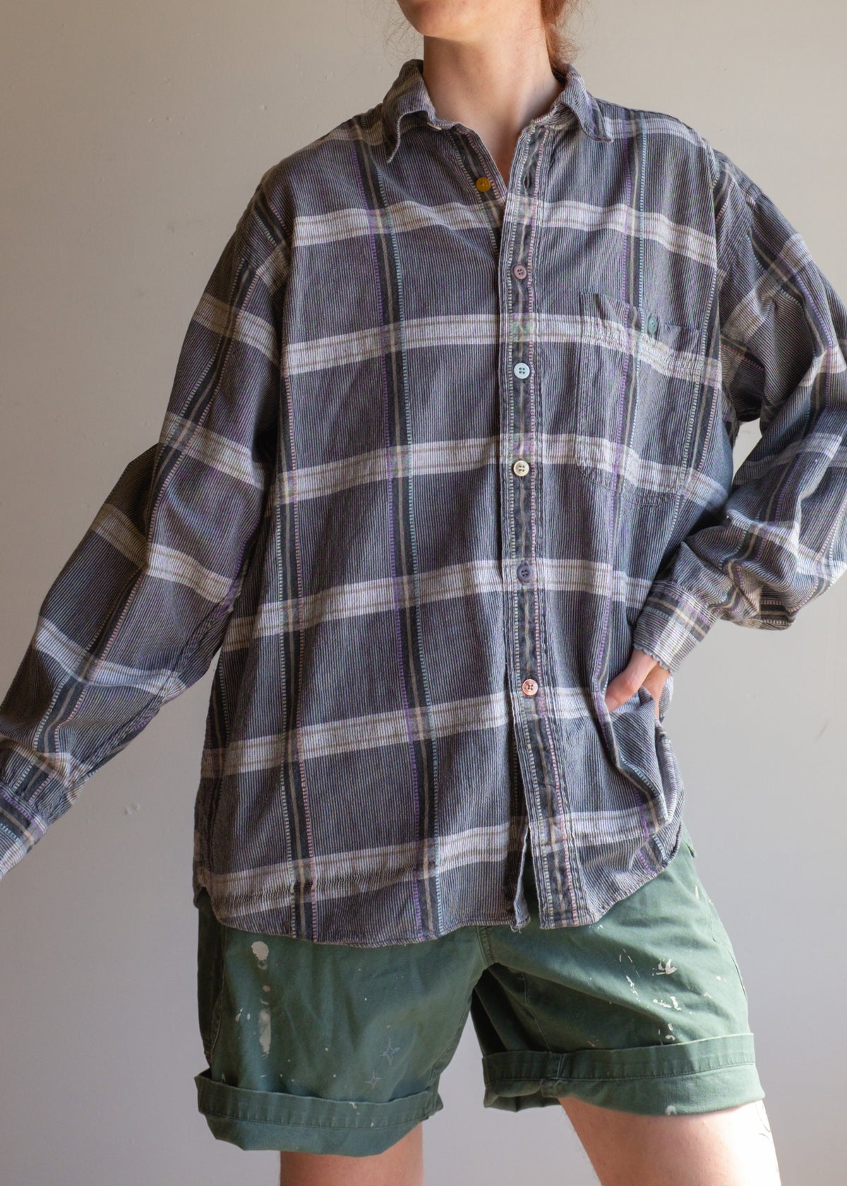 Grey LS w new buttons/Cuff Trim