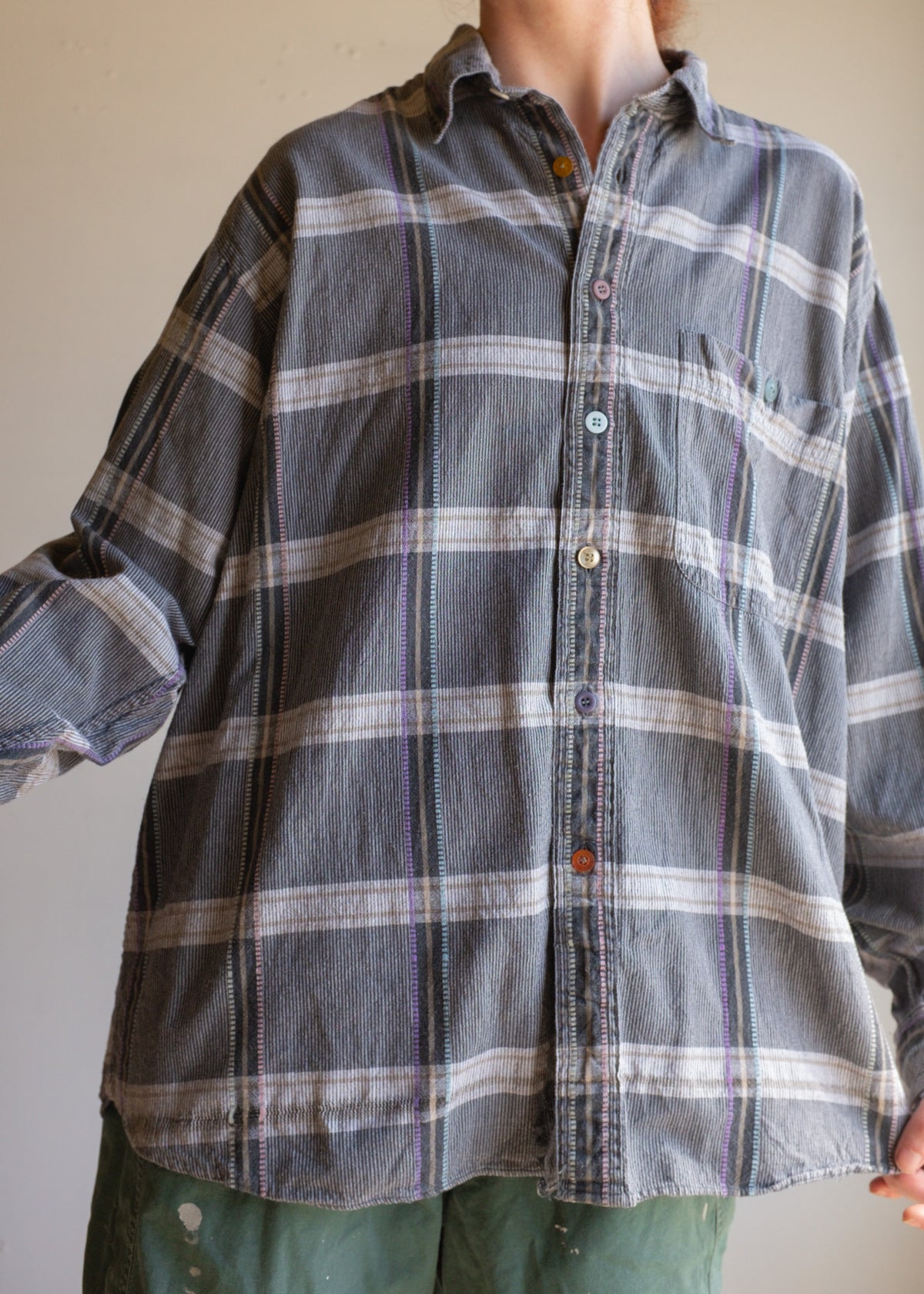 Grey LS w new buttons/Cuff Trim