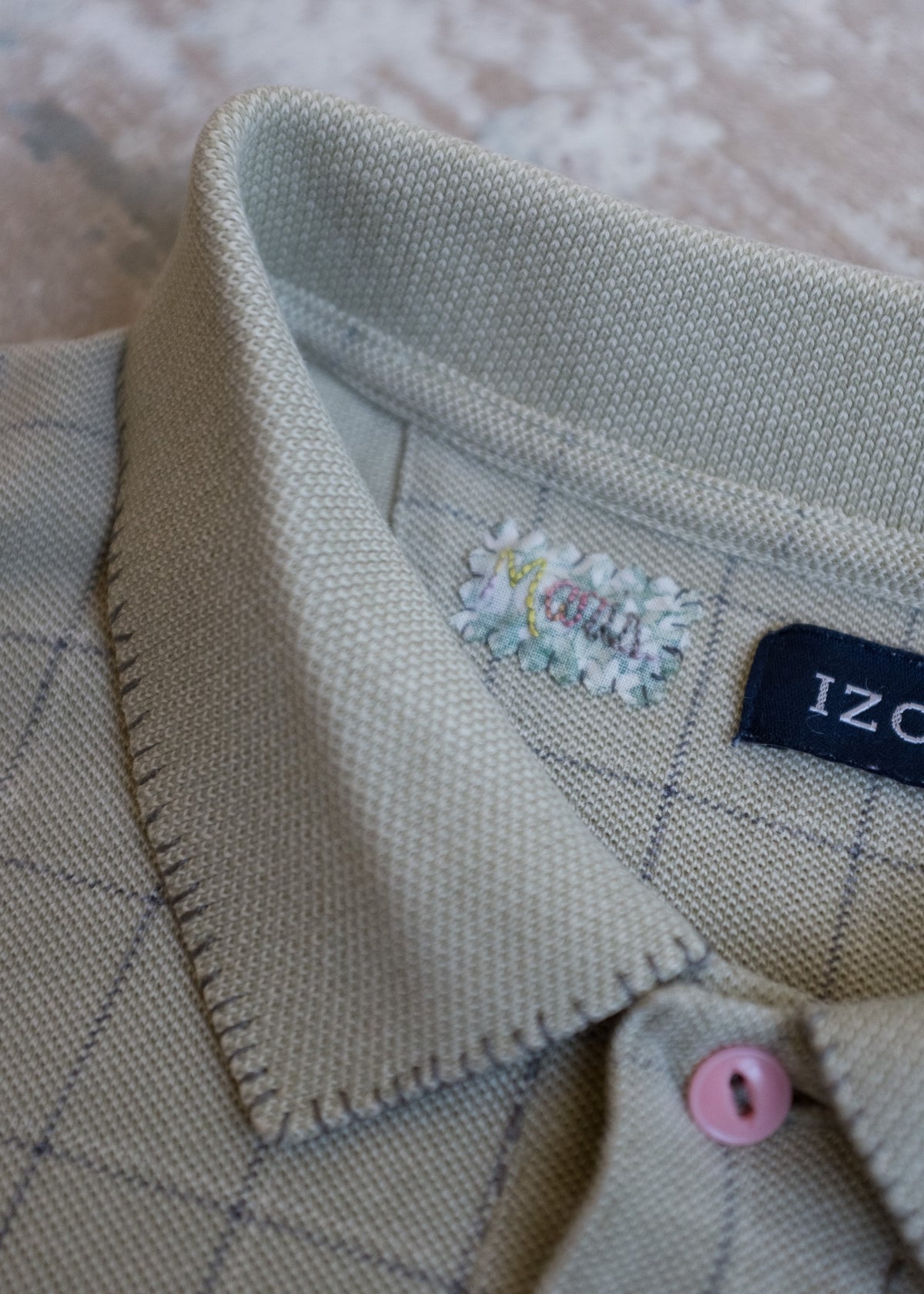 Green SS Polo w Stitch Detail