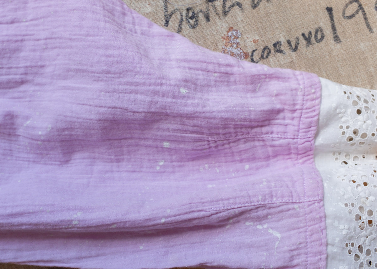 Purple Cotton Painted/ Added trim bottoms