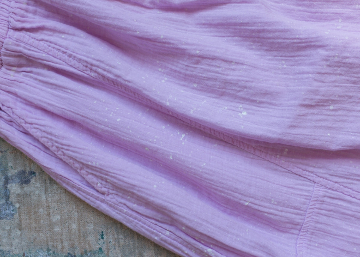 Purple Cotton Painted/ Added trim bottoms