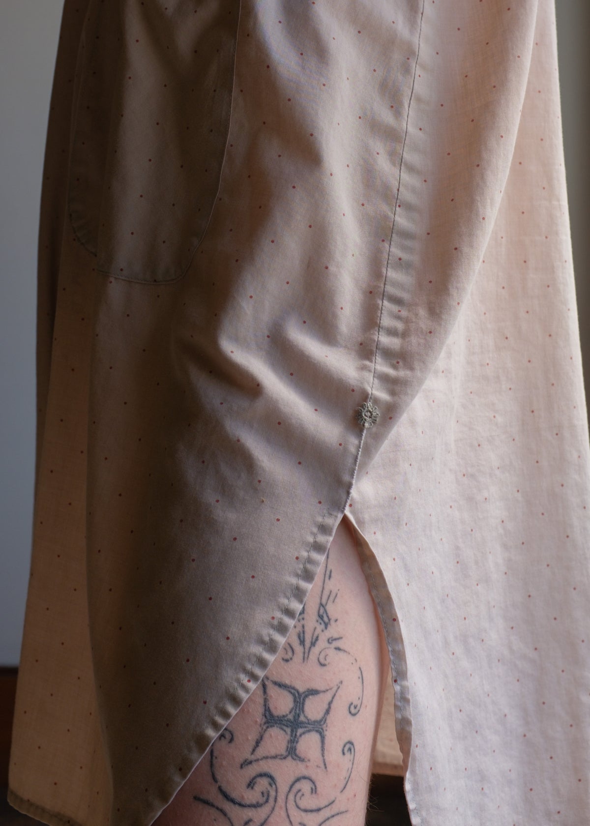 Overdyed Grey Slip Dress w Repair