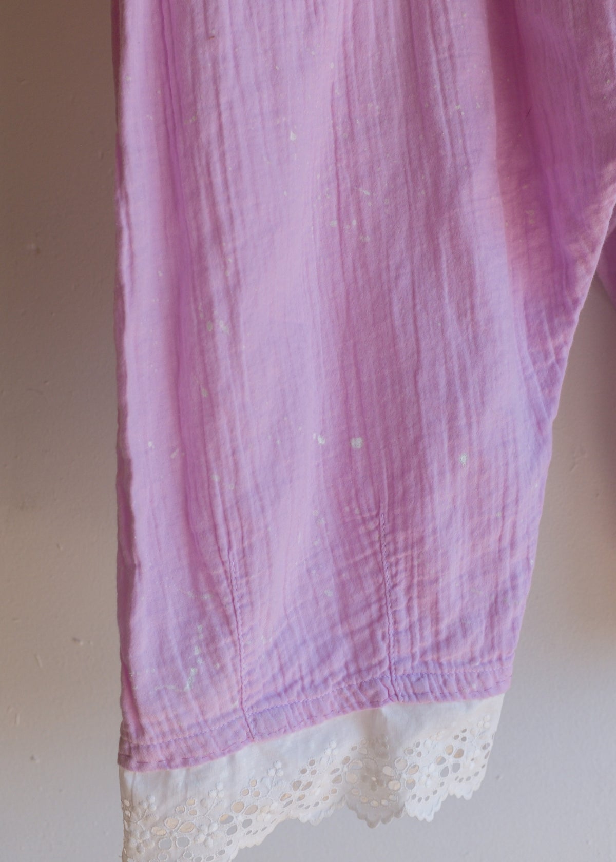 Purple Cotton Painted/ Added trim bottoms