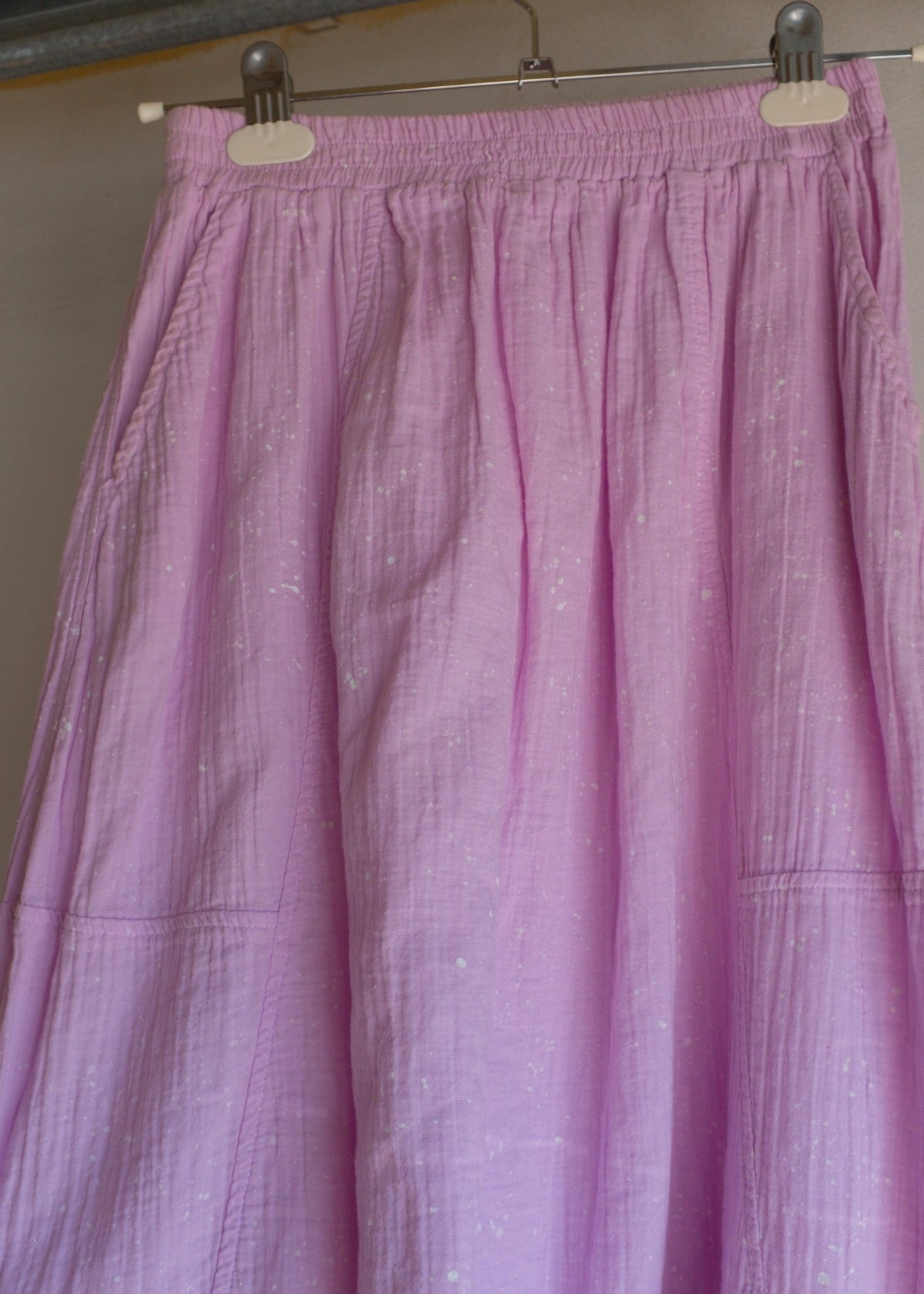 Purple Cotton Painted/ Added trim bottoms