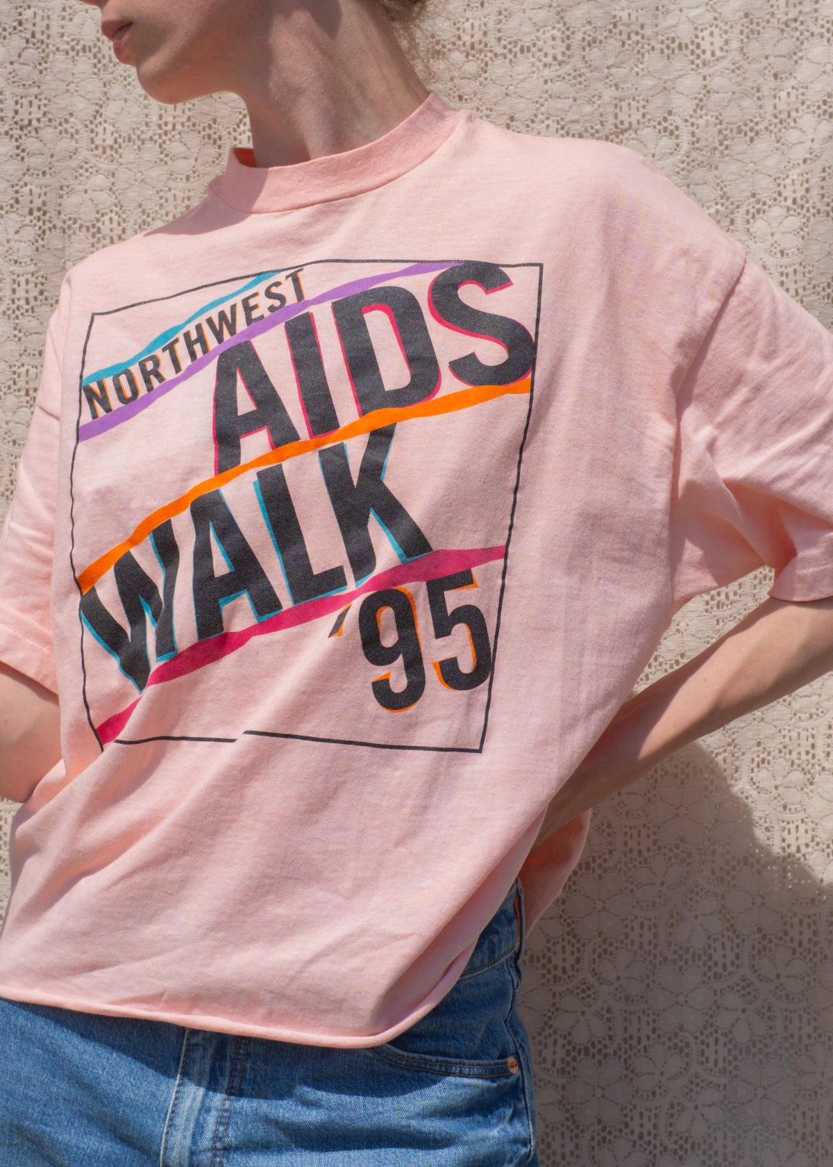 Coral Overdye Cropped Tee