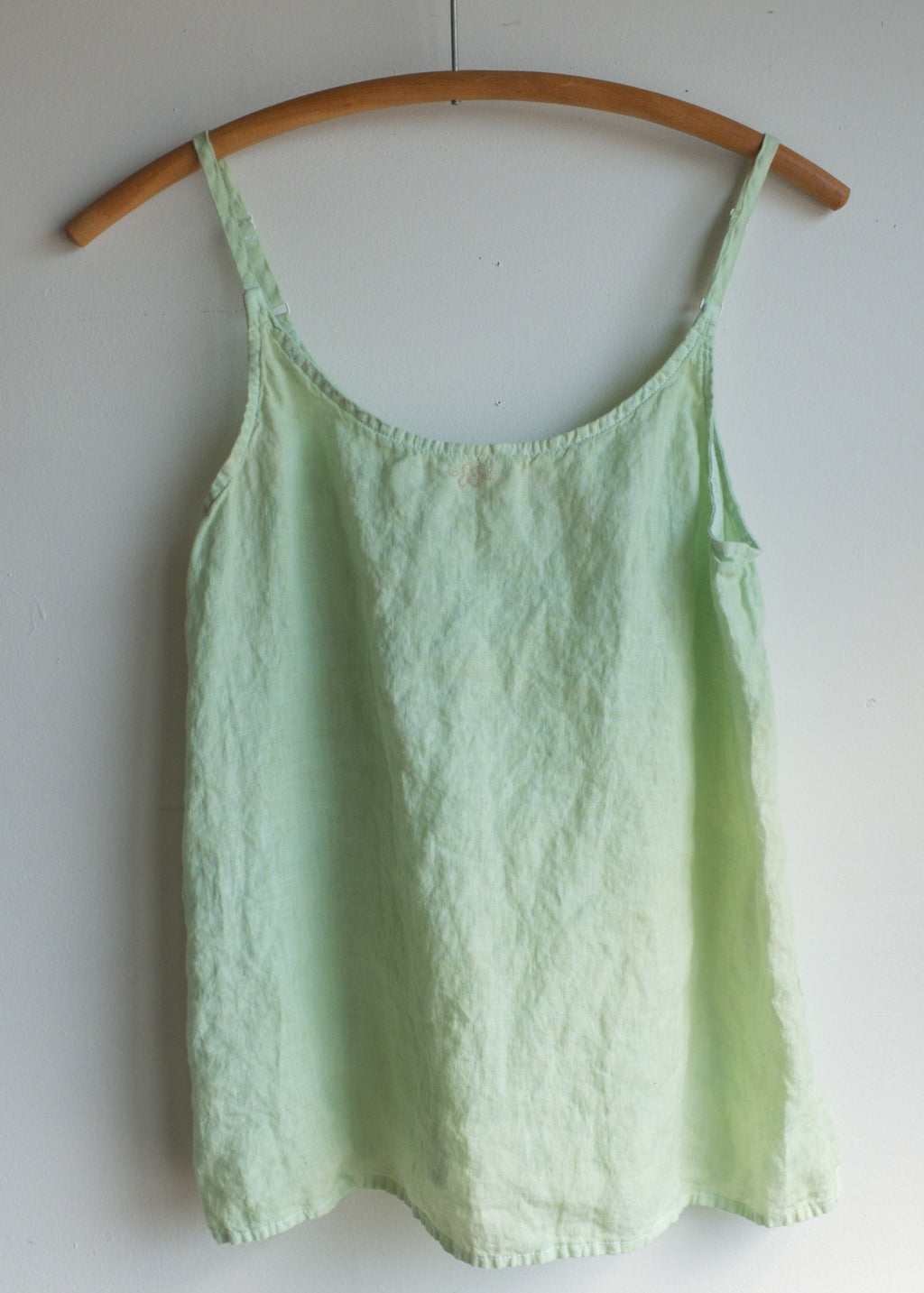 Overdyed Green Cami w stitch detail
