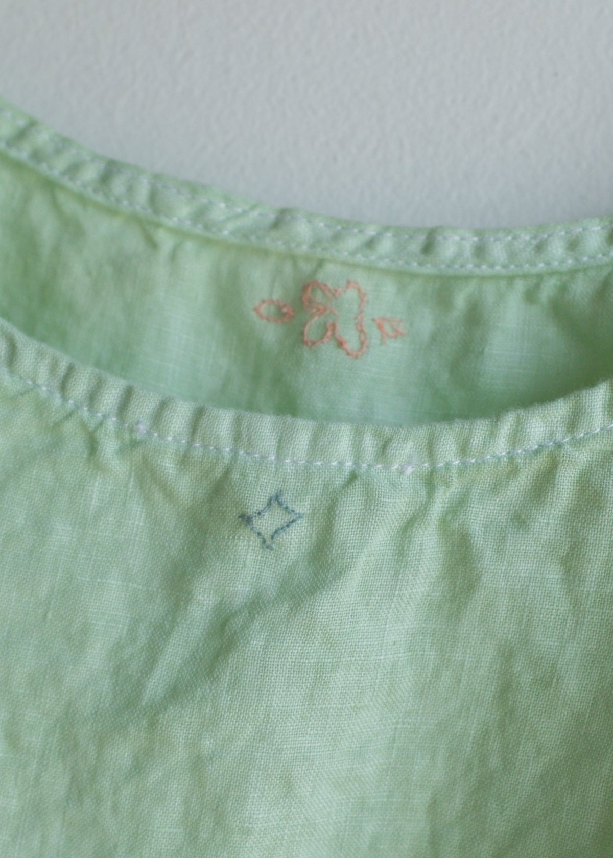 Overdyed Green Cami w stitch detail