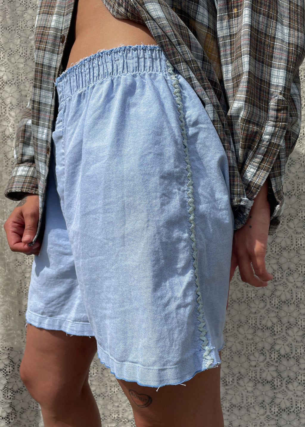Blue Boxers w Rickrack Detail