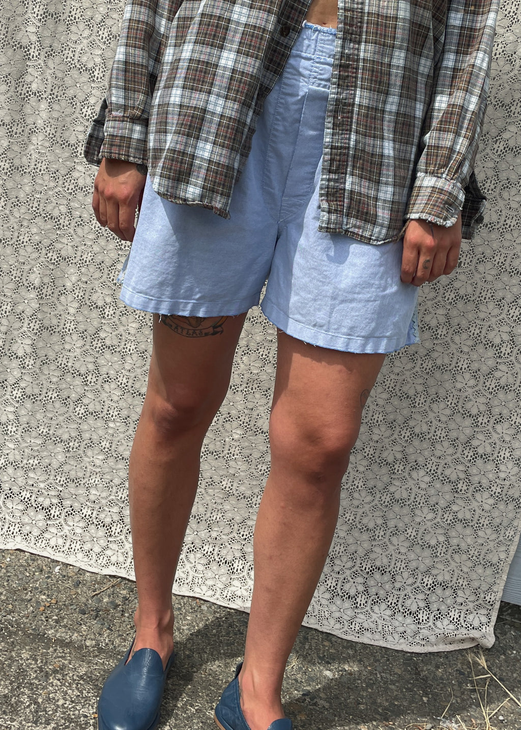 Blue Boxers w Rickrack Detail
