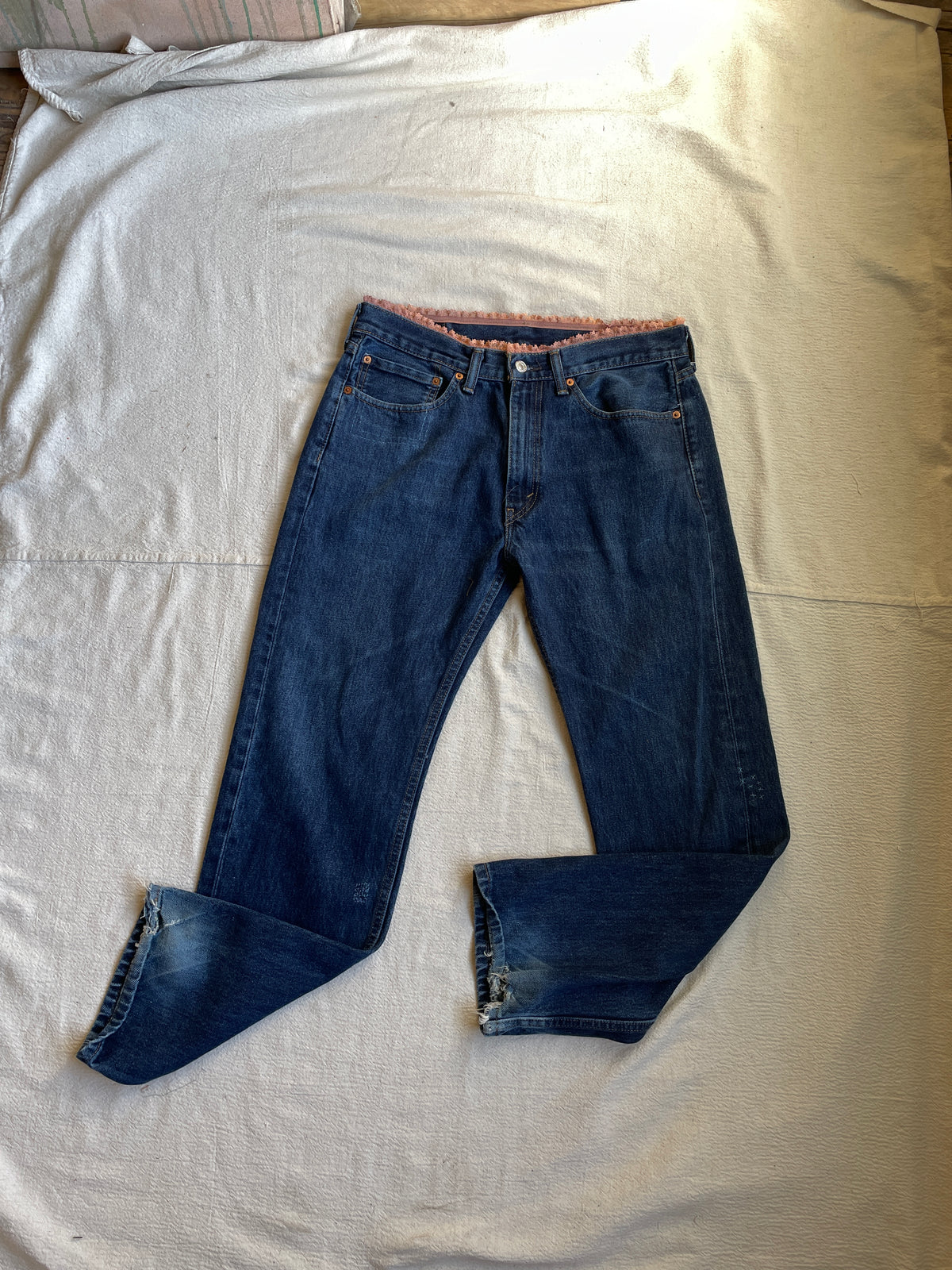 Reworked Denim w Trim/ Stitching Detail